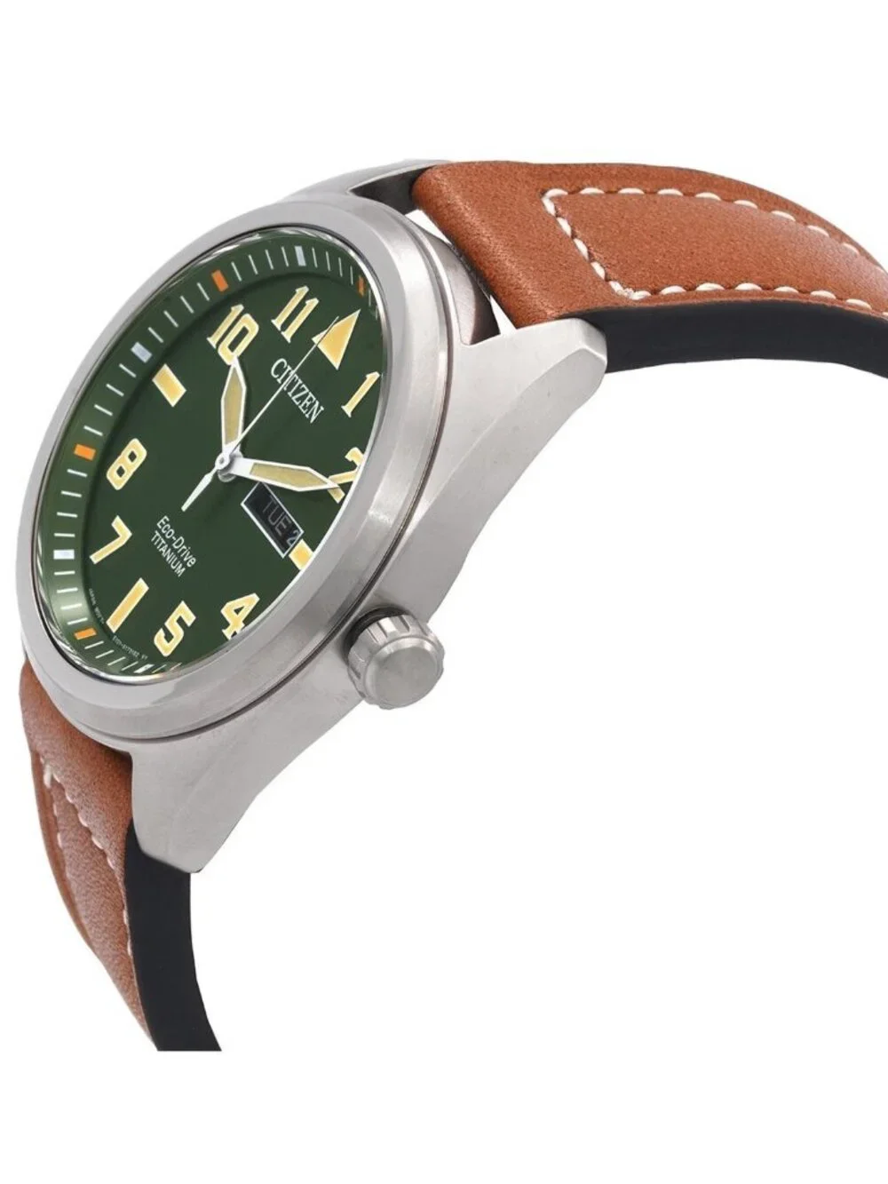 NWT Citizen Eco-Drive Avion Super Titanium Green Dial Men's Watch